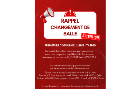 USINE - Fermeture pour travaux